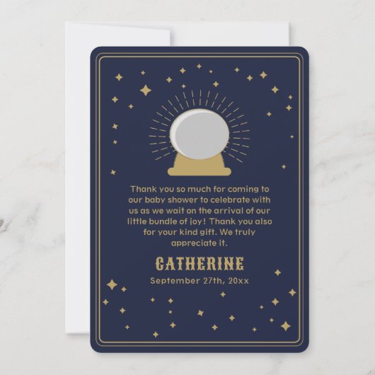 Hier komt de zoon | Sun Tarot Baby shower Bedankkaart (Achterkant)