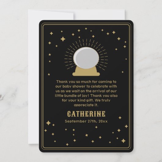 Hier komt de zoon | Sun Tarot Baby shower Bedankkaart (Achterkant)