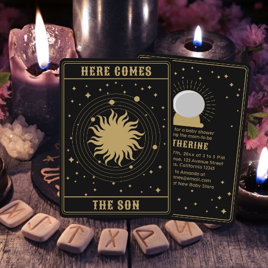 Hier komt de zoon | Sun Tarot Baby shower Kaart