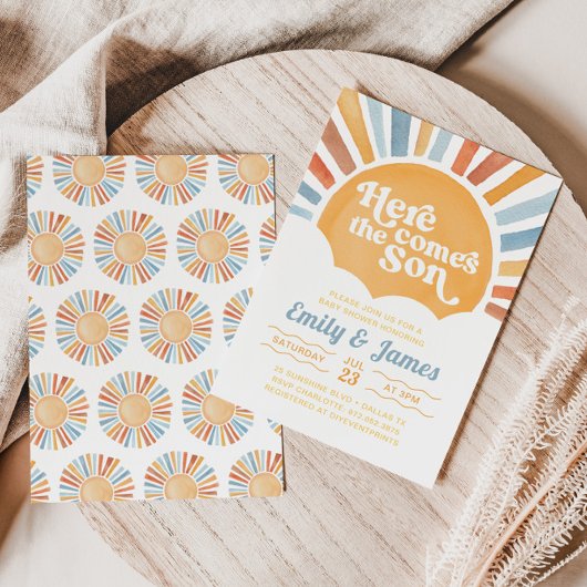 Hier komt de Zoon U bent mijn zonneschijn Baby sho Kaart