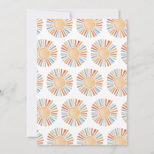 Hier komt de Zoon U bent mijn zonneschijn Baby sho Kaart (Achterkant)