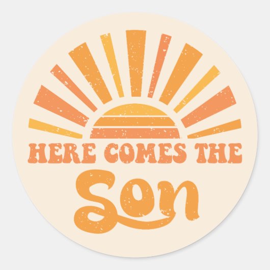 Hier komt de Zoon van God I (Jezus) Ronde Sticker (Voorkant)