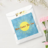 Hier komt de zoon Waterverf Baby shower gewoonte Bedankzakje (Gezegeld)