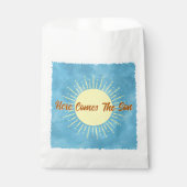 Hier komt de zoon Waterverf Baby shower gewoonte Bedankzakje (Voorkant)