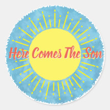 Hier komt de zoon Waterverf Baby shower gewoonte