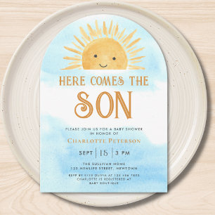 Hier Komt de Zoon Zonnebaby Shower Kaart