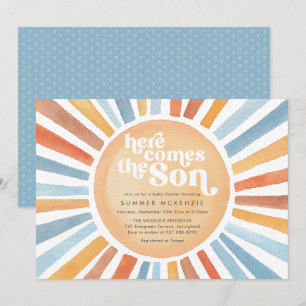 Hier Komt De Zoon Zonnebaby Shower Uitnodiging