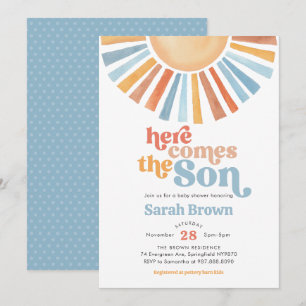 Hier Komt De Zoon Zonnebaby Shower Uitnodiging