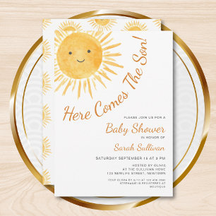 Hier Komt De Zoon Zonneschijn Baby Shower Kaart