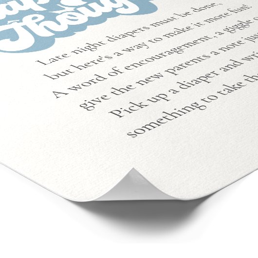 Hier komt de zoon zonneschijn luier gedachten spel poster (Hoek)