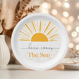 Hier komt de zoontverjaardag papieren bordje