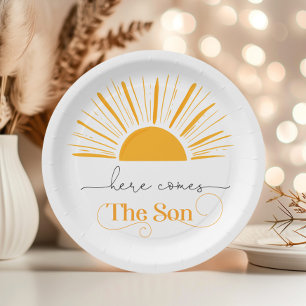 Hier komt de zoontverjaardag papieren bordje