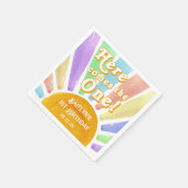 Hier komt die! Retro Boho Sun 1e verjaardag Servet (Hoek)