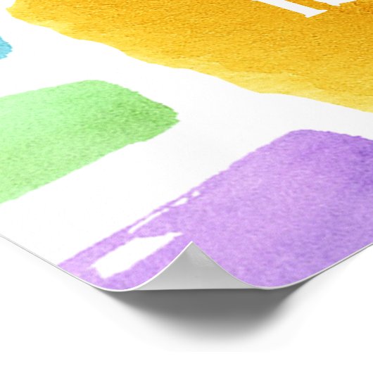 Hier komt die! Retro Sun 1e Verjaardag Welkom Poster (Hoek)