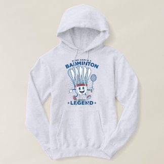 "Hier komt een badmintonlegende" Mascotte Hoodie