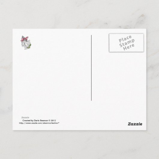 Hier komt een hartige wens briefkaart (Achterkant)