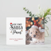 Hier komt een kerstfoto van de kerstman van de ker feestdagenkaart (Staand voorkant)