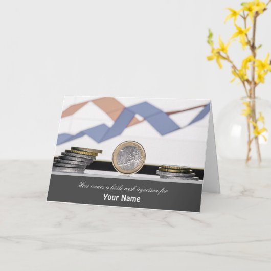 Hier komt een kleine injectie voor je geld! kaart (Gele Bloem)