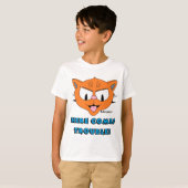"HIER KOMT EEN PROBLEEM!" Cartoon Cat Funny Kinder T-shirt (Voorkant volledig)