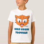 "HIER KOMT EEN PROBLEEM!" Cartoon Cat Funny Kinder T-shirt (Voorkant)