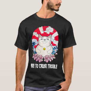 Hier komt een troebele kattenkat-Humor van Cat Kit T-shirt