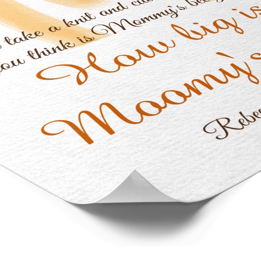 Hier komt een zonneblind Baby shower die raad hoe  Poster (Hoek)