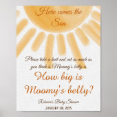 Hier komt een zonneblind Baby shower die raad hoe  Poster (Voorkant)