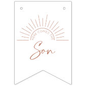 Hier komt het Baby shower Bunting Flags Vlaggetjes (Tweede vlag)