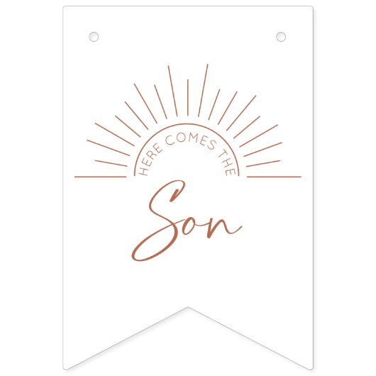 Hier komt het Baby shower Bunting Flags Vlaggetjes (Tweede vlag)