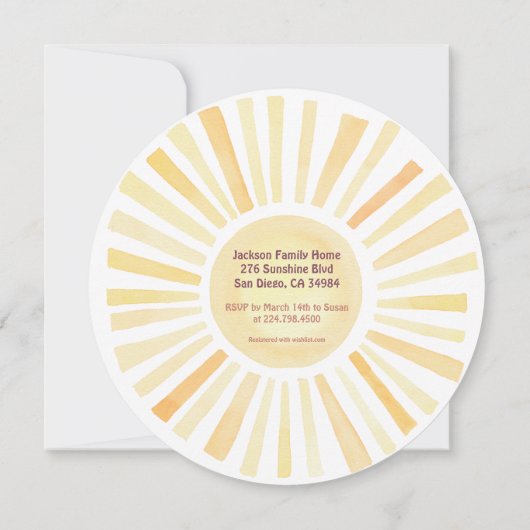 Hier komt het Baby shower Invitati van de Son Groo Kaart (Achterkant)