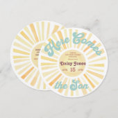 Hier komt het Baby shower Invitati van de Son Groo Kaart (Voorkant / Achterkant)