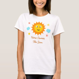Hier komt het Baby shower Smiling Sunshine T-shirt