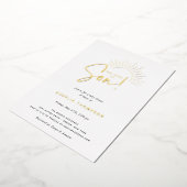 Hier komt het Baby shower Son Boho Sun Folie Uitnodiging (Gedraaid)