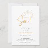 Hier komt het Baby shower Son Boho Sun Kaart (Voorkant)