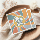 Hier komt het Baby shower Son Groovy Retro Sun Servet