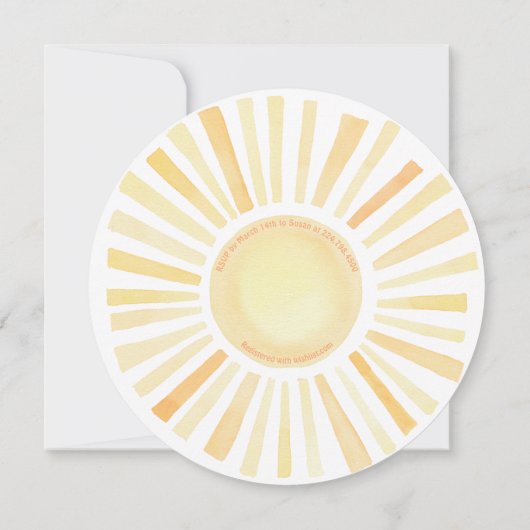 Hier komt het Baby shower Son Groovy Summer 70 s Kaart (Achterkant)