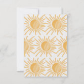Hier komt het Baby shower Son Sunshine Ray Yellow Bedankkaart (Achterkant)