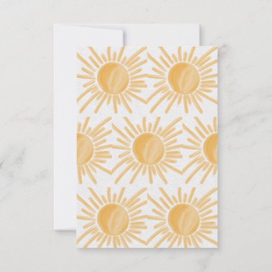 Hier komt het Baby shower Son Sunshine Ray Yellow Bedankkaart (Achterkant)