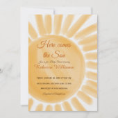 Hier komt het Baby shower Son Sunshine Ray Yellow Kaart (Voorkant)