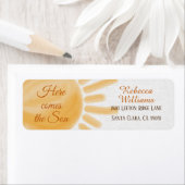 Hier komt het Baby shower Son Sunshine Rays Adres Etiket (Insitu)