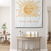 Hier komt het Baby shower Son Sunshine Yellow Ray Wandkleed