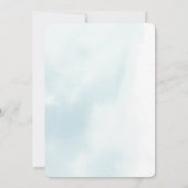 Hier komt het Baby shower Son Waterverf Boy. Kaart (Achterkant)