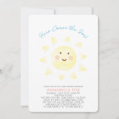 Hier komt het Baby shower Son Waterverf Boy. Kaart (Voorkant)