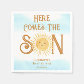 Hier komt het Baby shower van de jongen Servet (Voorkant)