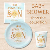 Hier komt het Baby shower van de jongen Servet