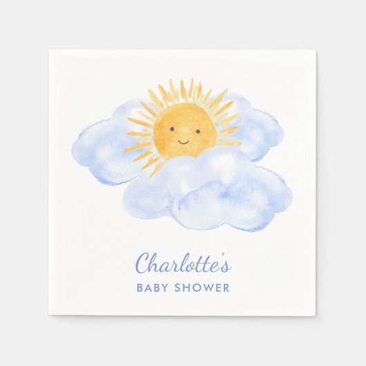 Hier komt het Baby shower van de jongen Servet (Voorkant)