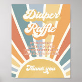 Hier komt het Baby shower van de Son Sun Diaper Ra Poster (Voorkant)