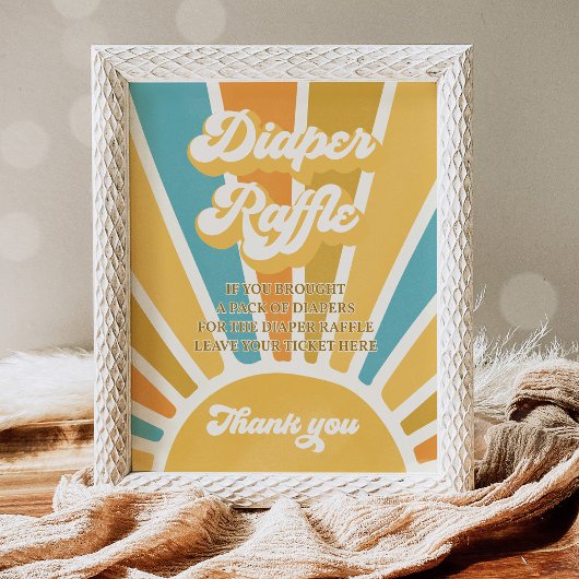 Hier komt het Baby shower van de Son Sun Diaper Ra Poster