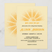 Hier komt het Baby shower van de zon Kaart (Voorkant / Achterkant)