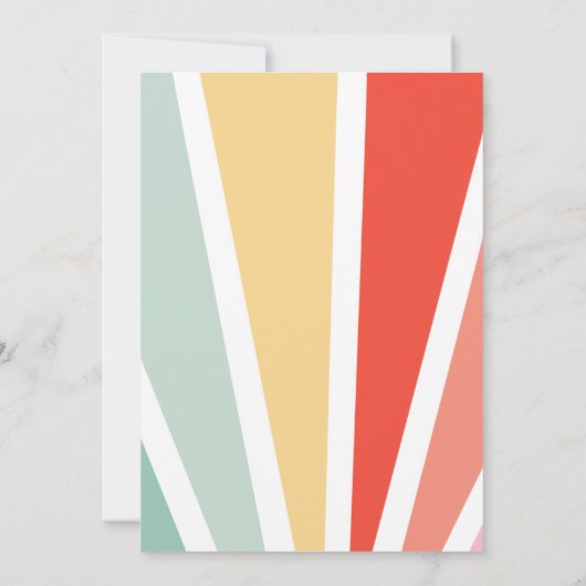 Hier komt het Baby shower van de zon Kaart (Achterkant)